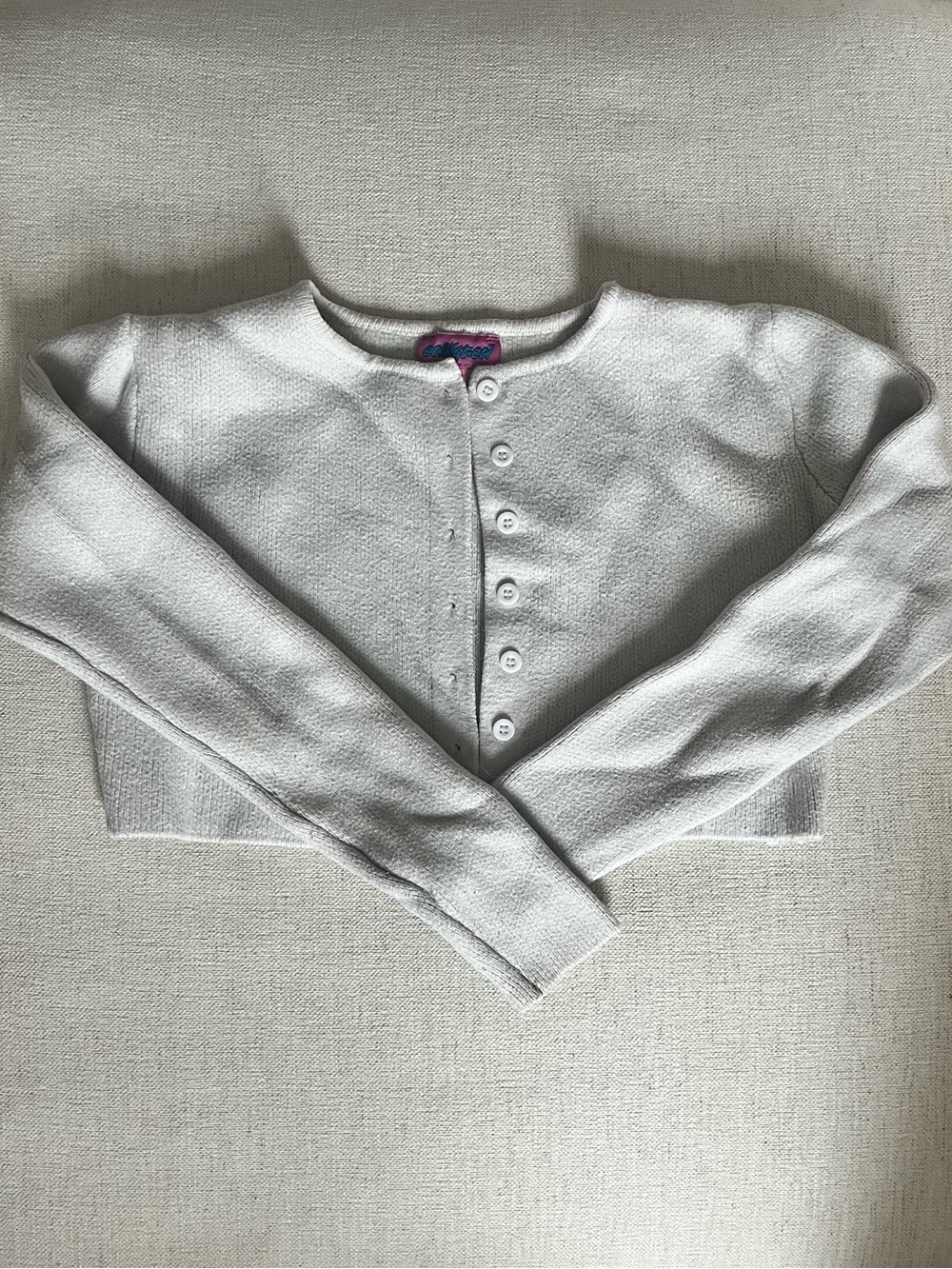Edikted White Cropped Button Cardigan